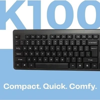 HP K100/7J4G1AA Wired USB Standard Multi-device Keyboard Compatible with Desktop, Laptop, Mac Quick, Comfy and Accurate, USB Plug & Play Setup with LED Indicators (Black)
