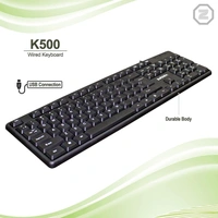 Zebion K500 USB Keyboard, Rugged Heavy-Duty Body, Tested with Over 5 Million Keystrokes,Clicky-Touch Feel, Ergonomic Design Comes with 102 Keys Including Rupee Key (Black)