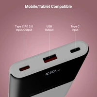 ZEBRONICS EnergiPod 10R1, Power Bank, 10000 mAh, 22.5W Super Fast Charging PD 3.0 (PPS), Dual Type C & USB Port, LED Percentage Indicator, for iPhone, Android, Tablets