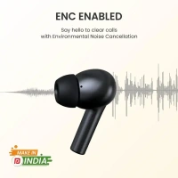 Portronics Harmonics Twins S6 TWS Earbuds with 50Hrs Playtime, Low Latency, Auto ENC, Quad Mics, 10mm Drivers, IPX4 Water Resistant, ASAP Charge, BT5.3, Touch Control, Type C Charging Port(Black)