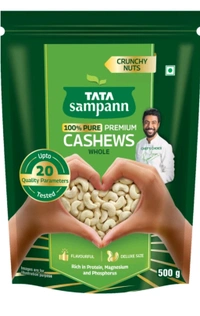 Tata Sampann Premium Quality Kaju / 100 % Pure Cashew ,500g