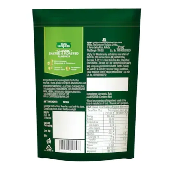 Tata Sampann Classic Salted & Roasted Almond - 190g