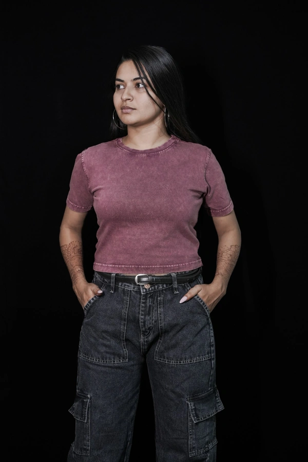 Plain Baby Tee- Vintage Maroon