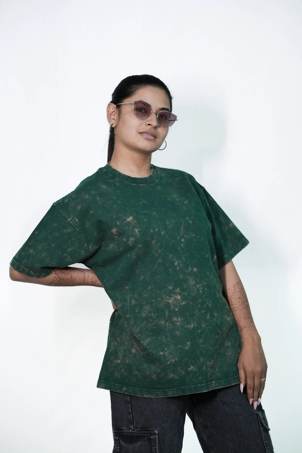 Solid Bottle Green - Unisex Oversized T-Shirt 100% Premium Cotton