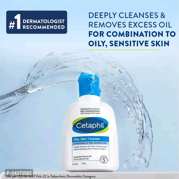 Cetaphil Oily Skin Cleanser , Daily Face Wash for Oily, Acne prone Skin , Gentle Foaming, 125ml - 125ml*2