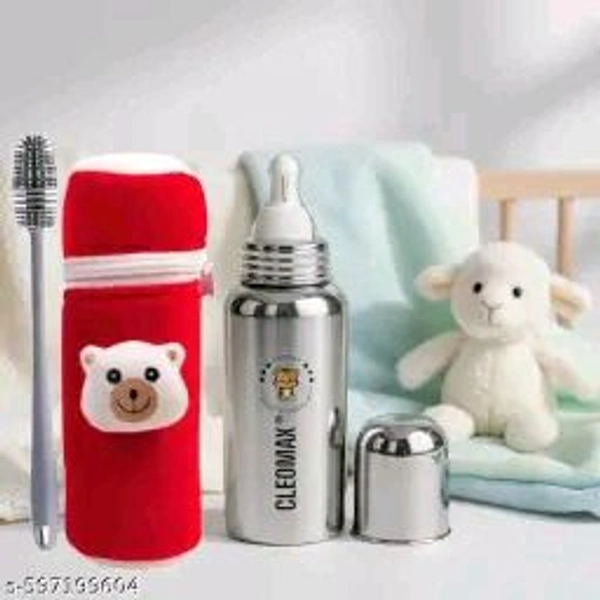 Catalog Name:*CLEOMAX Stainless steel baby feeding Bottle 250ML with Brush and Cover pack of 3*
Age Range: Baby