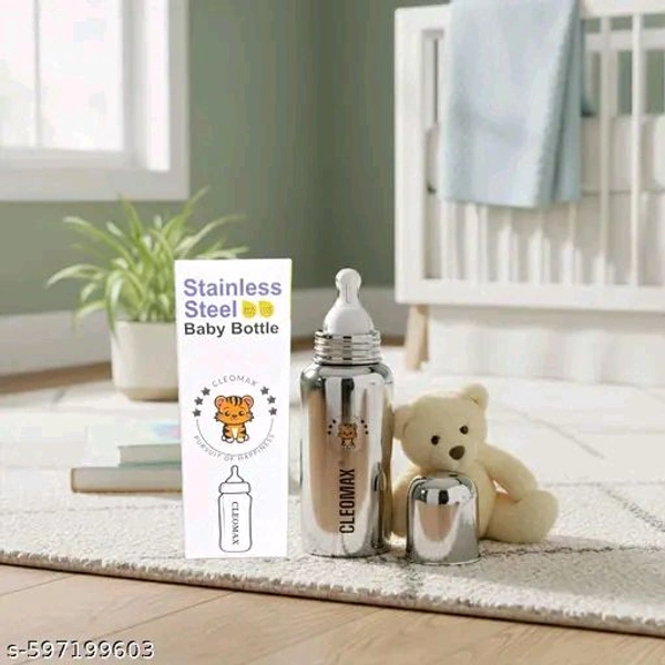 Catalog Name:*CLEOMAX Stainless steel baby feeding Bottle 250ML with Brush and Cover pack of 3*
Age Range: Baby