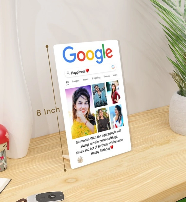 Kraftify Personalised 5 Photos trending Google Frame for Birthday, Anniversary, Wedding, Valentine day, Love Personalized Collage Google Photo Frame For Gifting