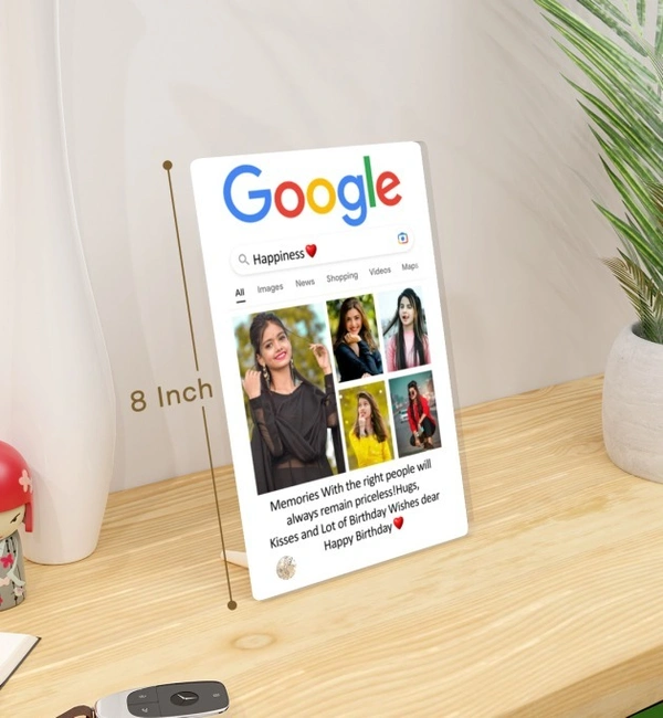 Kraftify Personalised 5 Photos trending Google Frame for Birthday, Anniversary, Wedding, Valentine day, Love Personalized Collage Google Photo Frame For Gifting
