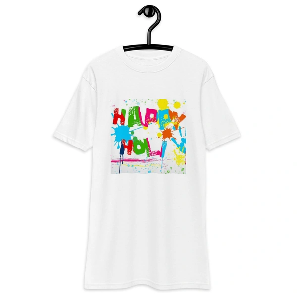 Kraftify Holi Festival Theam Printed White Unisex T-Shirt - Dri-fit for Men, Women & Kids.
