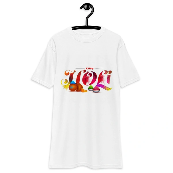 Kraftify Holi Festival Theam Printed White Unisex T-Shirt - Dri-fit for Men, Women & Kids.