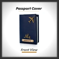 Krafitfy Customised Name & Charm Leather Passport Cover Holder for Men & Women | Personalised Birthday Gifts for Men