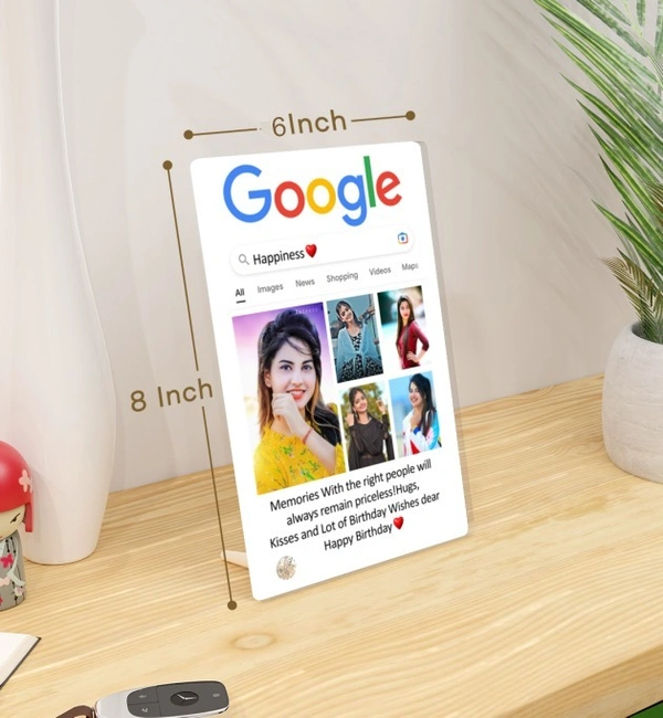 Kraftify Personalised 5 Photos trending Google Frame for Birthday, Anniversary, Wedding, Valentine day, Love Personalized Collage Google Photo Frame For Gifting