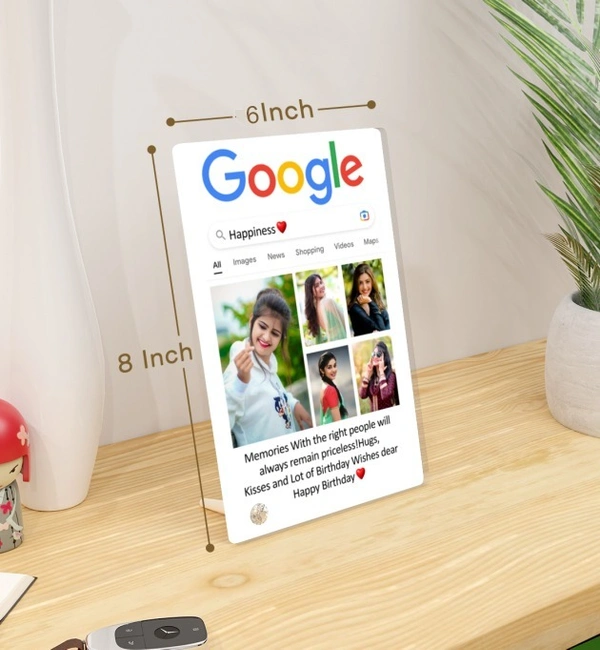 Kraftify Personalised 5 Photos trending Google Frame for Birthday, Anniversary, Wedding, Valentine day, Love Personalized Collage Google Photo Frame For Gifting