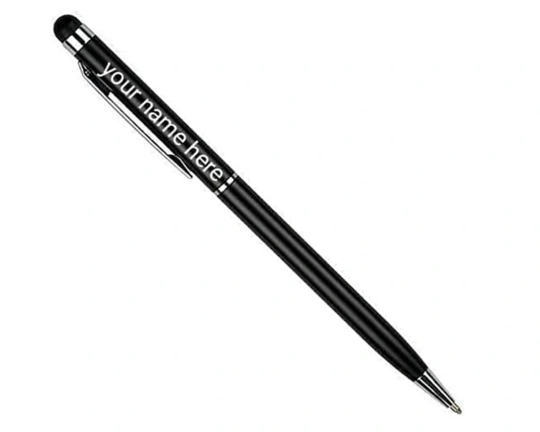 Kraftify Personalized Pen with Name Printed (Engraved) on and with top Mobile Touch . - Pack of 15