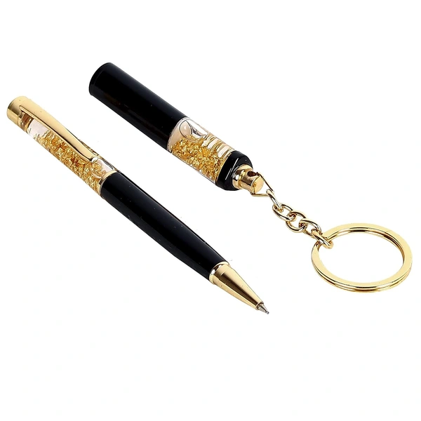Kraftify Cybe Personalized Pen and Keychain Combo with Name Printed (Engraved) on Both for Gifting - Model - Gold 03