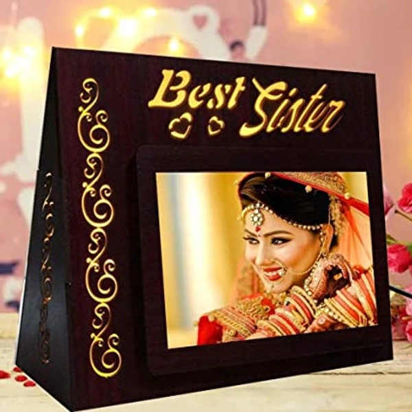 Kraftify Personalised Best Sister Ever Photo lamp Frame
