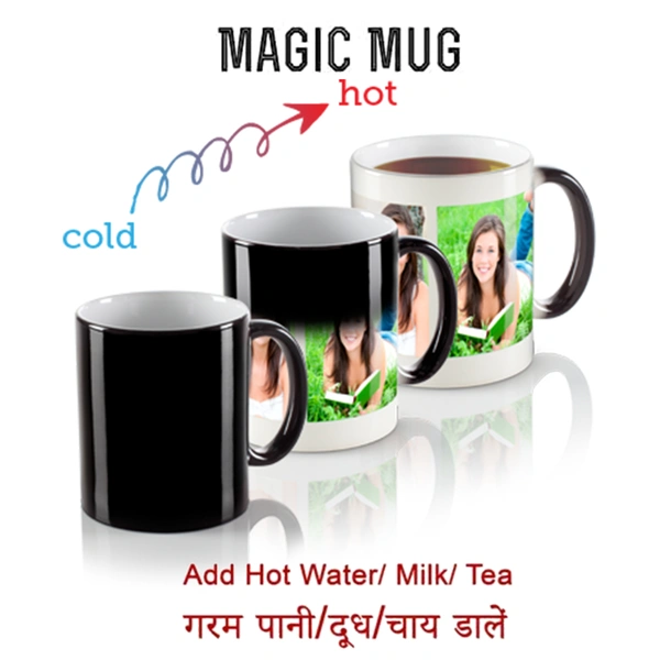 Kraftify Personalised Magic Mug Photo Coffee/Tea/Mik Mug - Gift for Birthday, Anniversary Valentines - for Girlfriend, Boyfriend, Husband, Wife & Friends, Kids - 330 ml