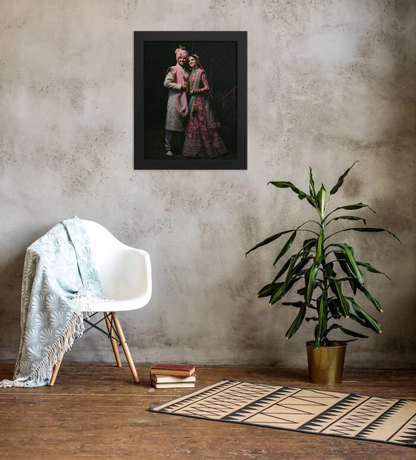 Krafitfy Kraftify Personalized 1 Photo Collage Vertical Frame For Birthday, Anniversary, Wedding Gift, Personalized Collage Gift, Wall Photo Frame (13X10, Black) (A4 Size Photo Print) Please Send Name as per given instruction on image number 2) - 13 * 10 Inch