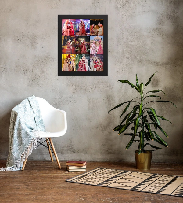 Krafitfy Kraftify Personalized 1 Photo Collage Vertical Frame For Birthday, Anniversary, Wedding Gift, Personalized Collage Gift, Wall Photo Frame (13X10, Black) (A4 Size Photo Print) Please Send Name as per given instruction on image number 2) - 13 * 10 Inch