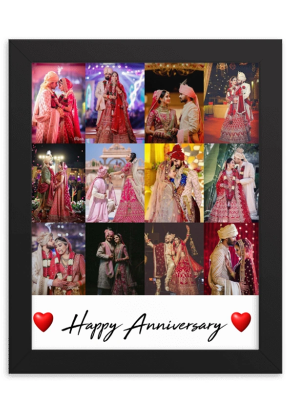 Krafitfy Kraftify Personalized 1 Photo Collage Vertical Frame For Birthday, Anniversary, Wedding Gift, Personalized Collage Gift, Wall Photo Frame (13X10, Black) (A4 Size Photo Print) Please Send Name as per given instruction on image number 2) - 13 * 10 Inch