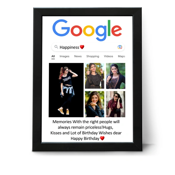 Krafitfy Kraftify Personalized 5 Photos trending Google Frame for Anniversary, Wedding, Valentine day, Love Personalized Collage Gift, Wall Photo Frame (13X10, Black) For Photo Print Please Send Photo as per given instruction on image number 2. - 13 x 10 Inch