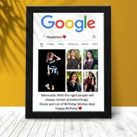 Krafitfy Kraftify Personalized 5 Photos trending Google Frame for Anniversary, Wedding, Valentine day, Love Personalized Collage Gift, Wall Photo Frame (13X10, Black) For Photo Print Please Send Photo as per given instruction on image number 2. - 13 x 10 Inch