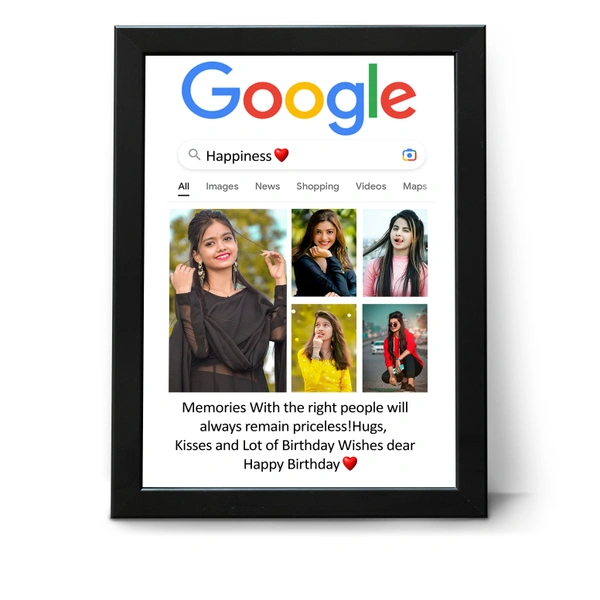 Krafitfy Kraftify Personalized 5 Photos trending Google Frame for Anniversary, Wedding, Valentine day, Love Personalized Collage Gift, Wall Photo Frame (13X10, Black) For Photo Print Please Send Photo as per given instruction on image number 2. - 13 x 10 Inch