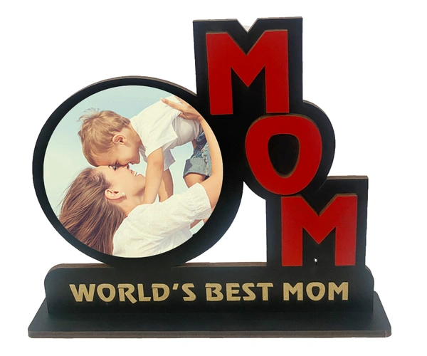Krafitfy Kraftify Personalized Photo Printed Wooden Personalized Table Top Frame For Mom 8.5 x 7.5 Inch for Gift on Birthday, Anniversary, Welcome, Thanks Giving, Retairment