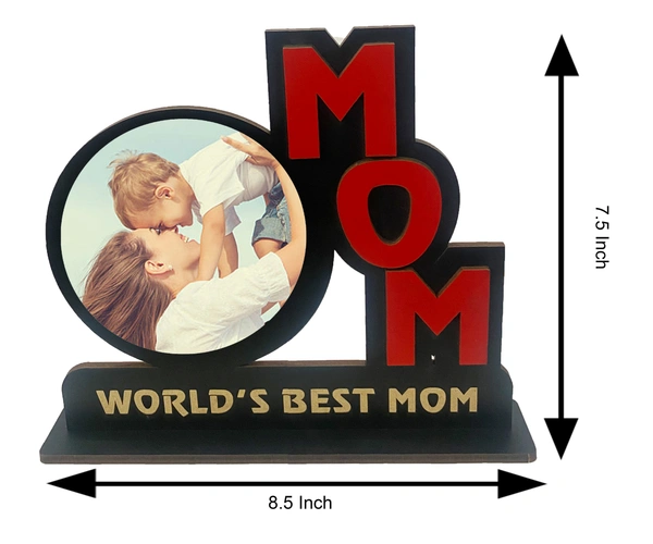 Krafitfy Kraftify Personalized Photo Printed Wooden Personalized Table Top Frame For Mom 8.5 x 7.5 Inch for Gift on Birthday, Anniversary, Welcome, Thanks Giving, Retairment