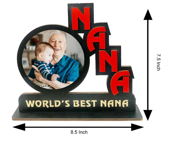 Krafitfy Kraftify Personalized Photo Printed Wooden Personalized Table Top Frame For Nana 8.5 x 7.5 Inch for Gift on Birthday, Anniversary, Welcome, Thanks Giving, Retairment