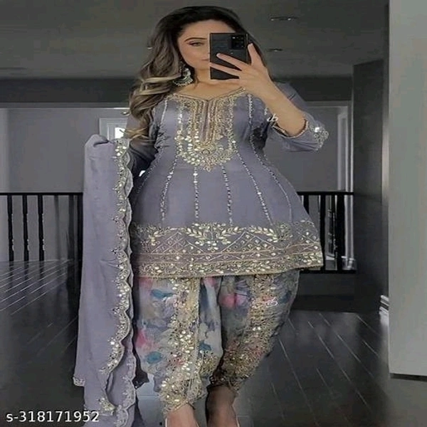 Dhoti Salwar Set - Gray, XL