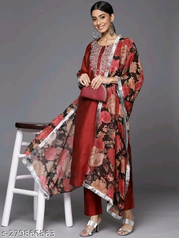 Kurti Set For Women - Guardsman Red, L