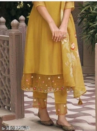 Kurti Set For Women - Lightning Yellow, M