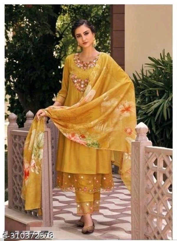 Kurti Set For Women - Lightning Yellow, L