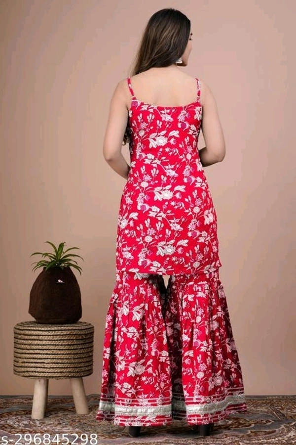 Sharara Set For Women - Red, S