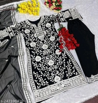 Kurti Set For Women - Black, XXL