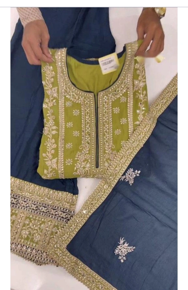 Pakistani Suits For Women - Chartreuse, Free Size