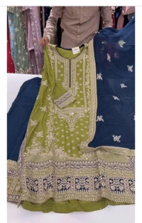 Pakistani Suits For Women - Chartreuse, Free Size