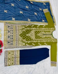 Pakistani Suits For Women - Chartreuse, Free Size