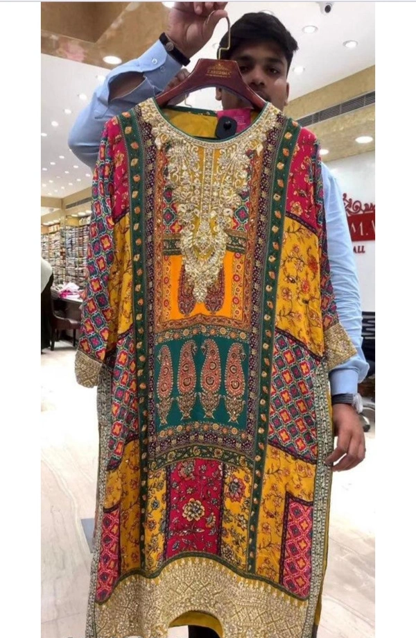 Pakistani Suits For Women - Gold, Free Size