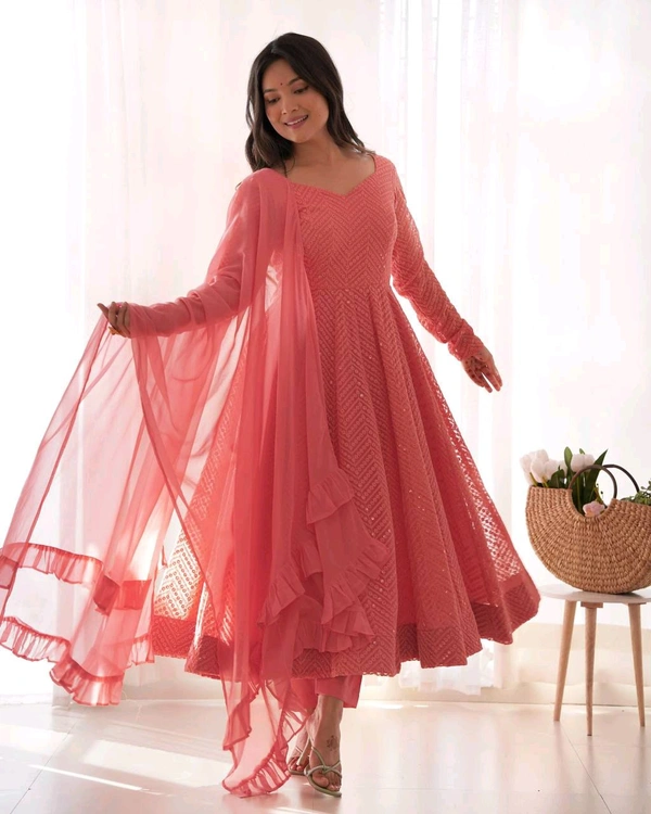 Sequence Anarkali - L, peach