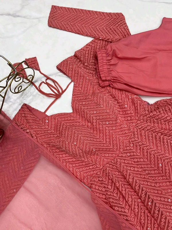 Sequence Anarkali - L, peach