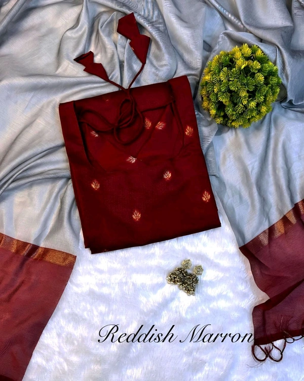 Silk Kurta Set - L, Maroon