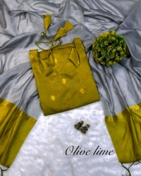 Silk Kurta Set - XL, Lime