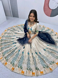 Peacock Lehenga - M, Peacock Blue
