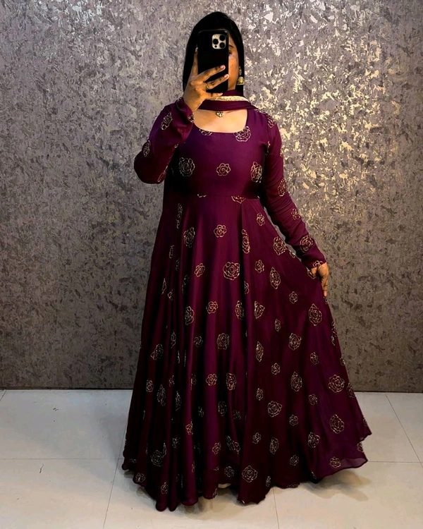 Beads Gown - S, Wine