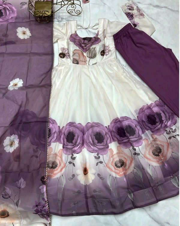 Mahi Floral Gown - S, Light Purple