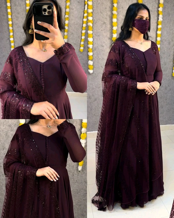 Riya Gown - M, Wine