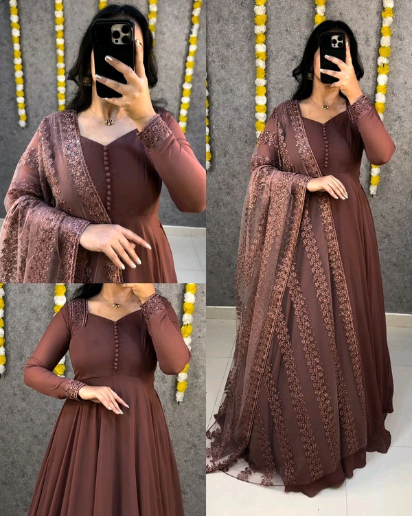 Riya Gown - 4XL, Choco